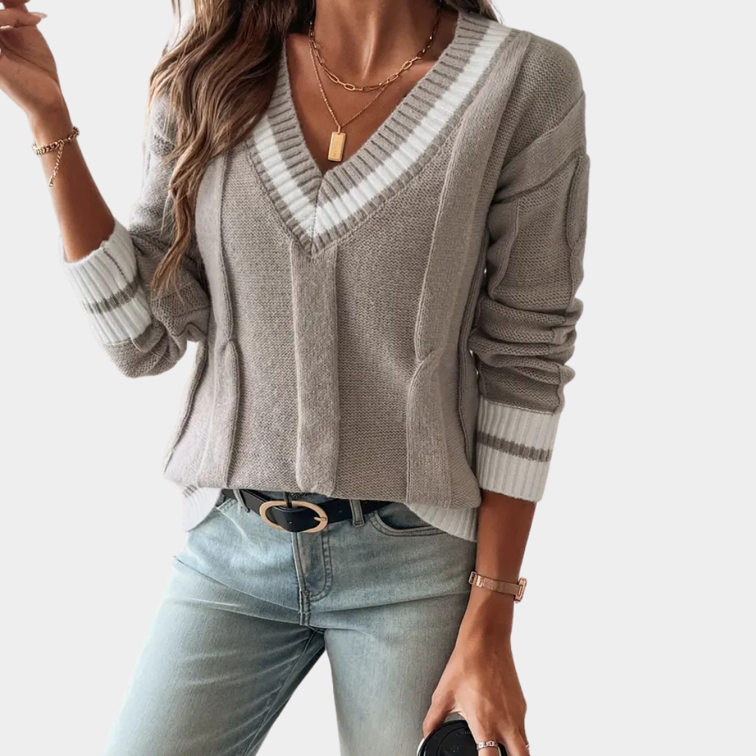 Amelie | V-Neck Knit Sweater