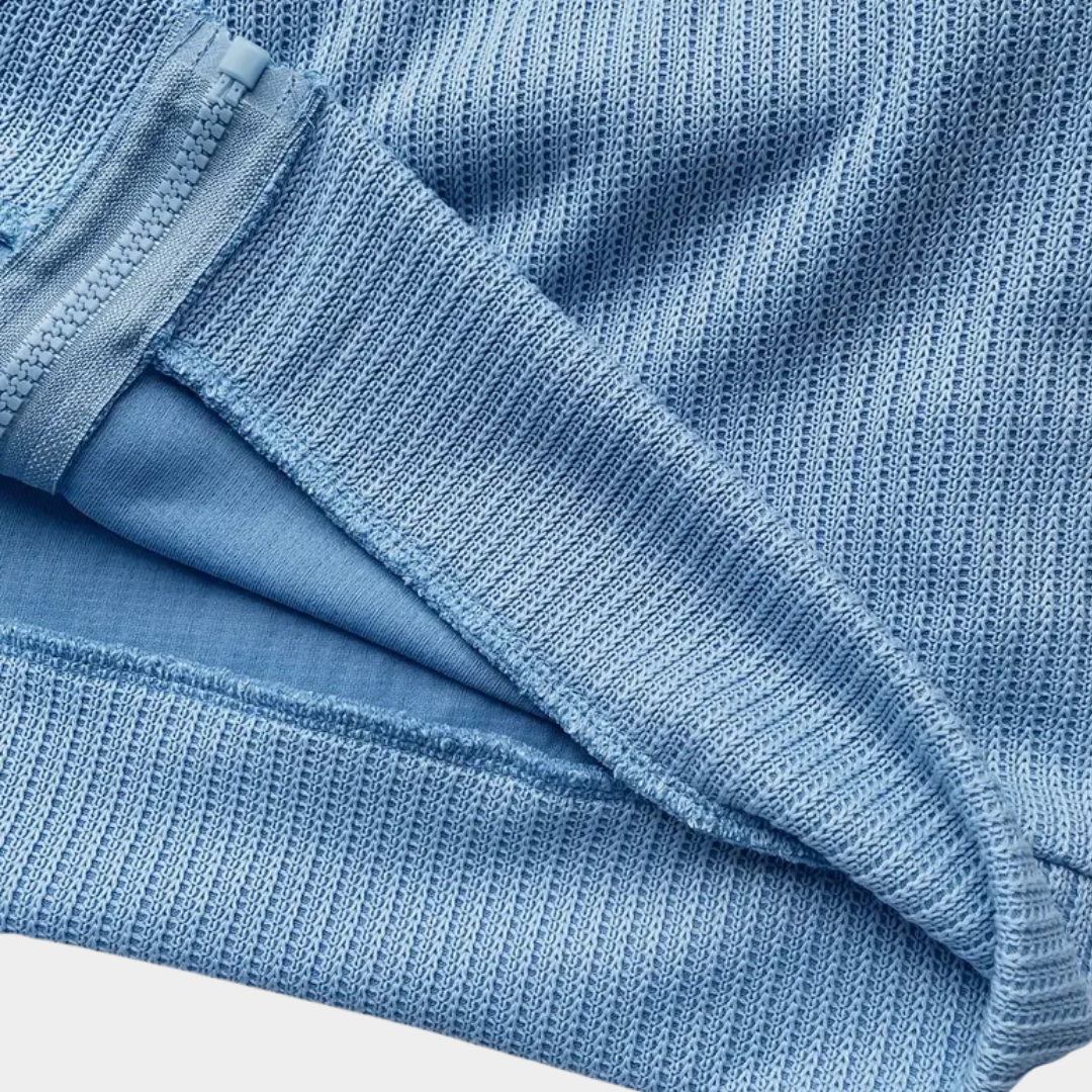 Hugh | Rib-Knit Zip Sweater