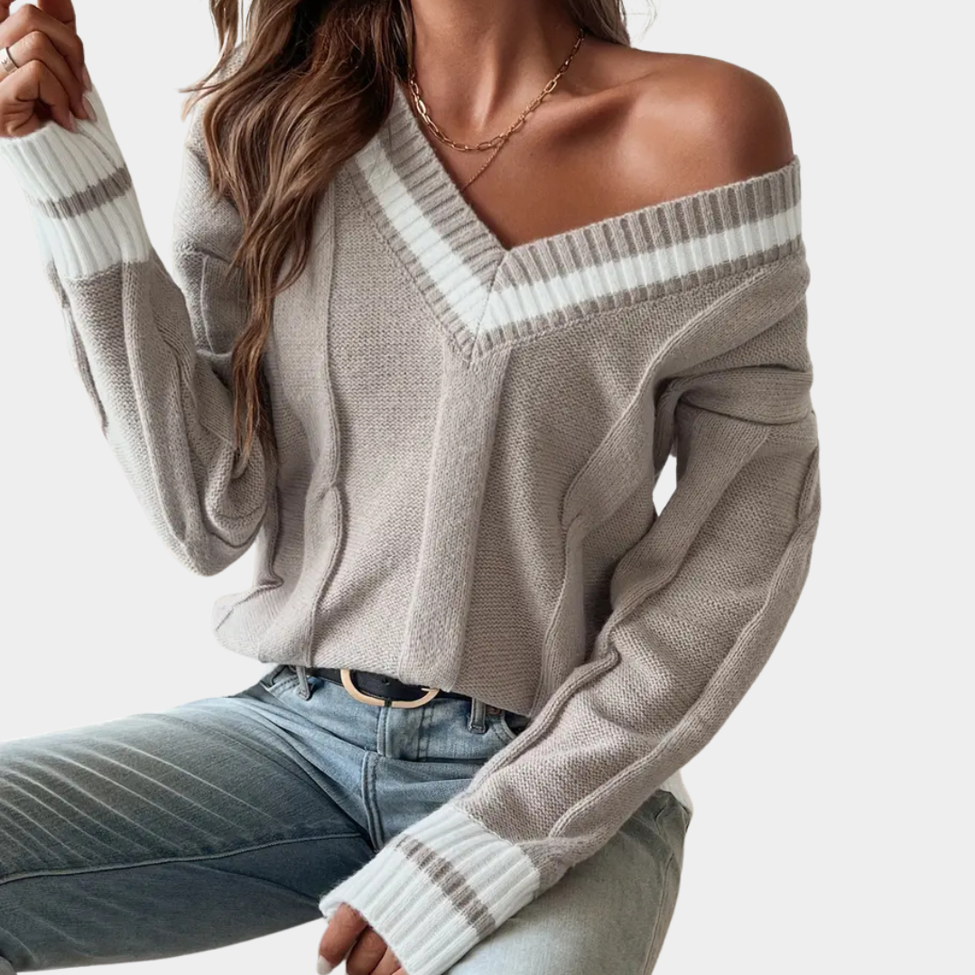Amelie | V-Neck Knit Sweater