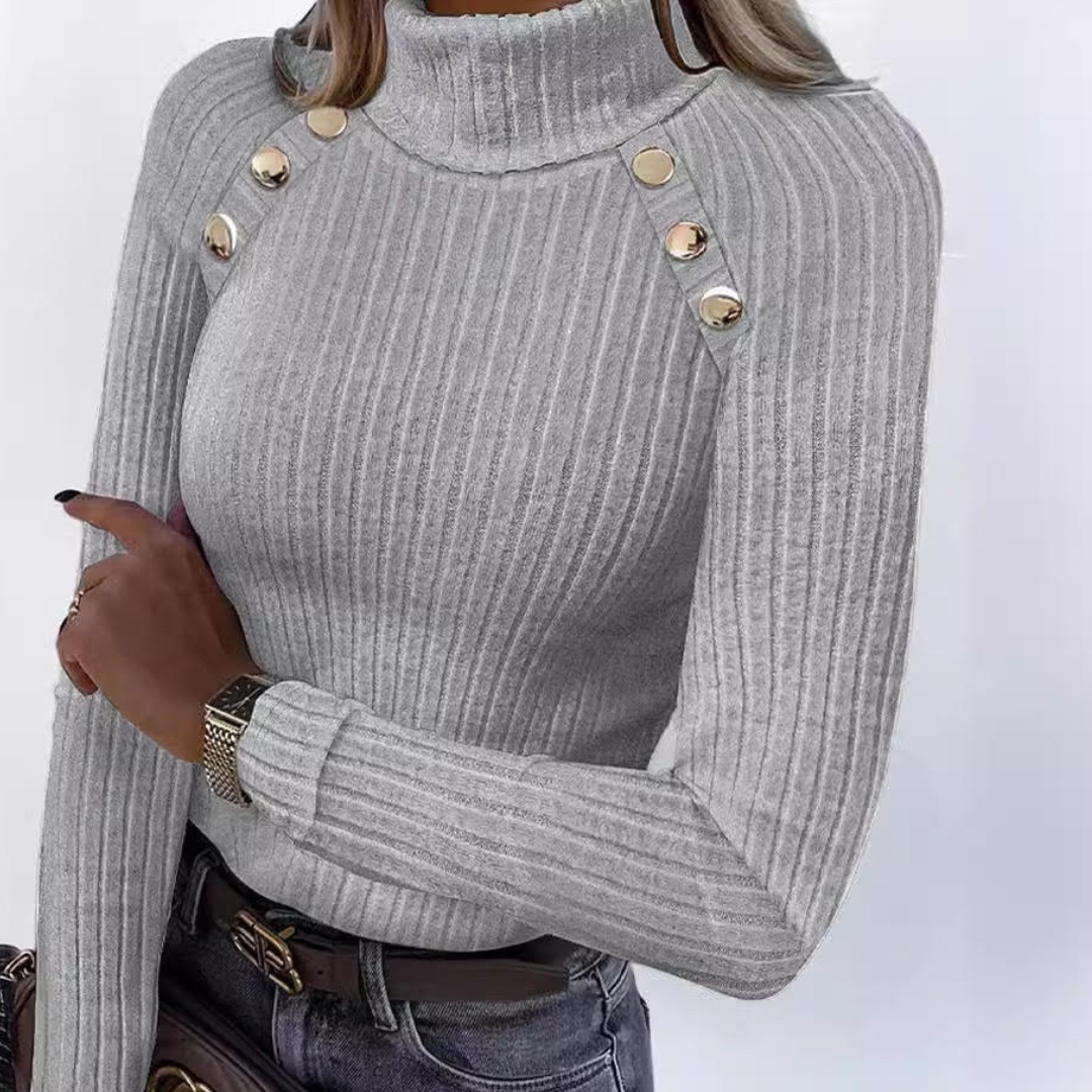 Elodie | Turtleneck Rib Top